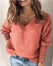 V Ausschnitt Pullover Damen | Feminin & Bequem mit V-Ausschnitt in Hellrot
