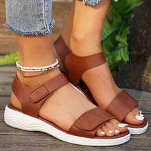 Damen Verstellbare Riemchen Sommer Sandalen in Braun