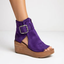 Nicolet — Offene Keilboots im modernen Stil in Violett