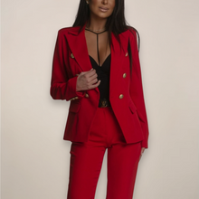 Ella – Elegantes Zweireiher-Set für Damen in Rot