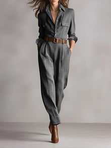 Mirabelle™ – Damen-Latzhose aus Tweed in Grau