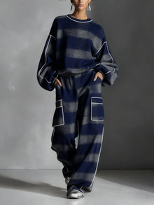 Ursula™ – Warmes Ensemble mit Hose in Blau-Grau