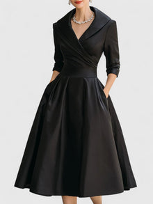 Luisa – Elegantes Midikleid für Damen in Schwarz