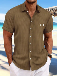 Herren Sommer-Casual-Hemden in Khaki