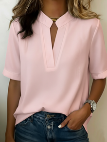 Loria™ - Elegante Bluse mit Raffiniertem Kragen in Rosa