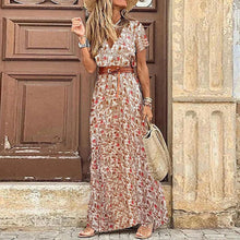 Agnes™ - V-Ausschnitt Boho Maxikleid in Rot