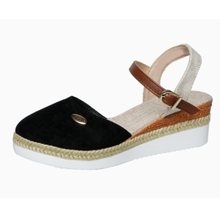 Anaya | Damen Espadrille Sandalen Modern in Schwarz