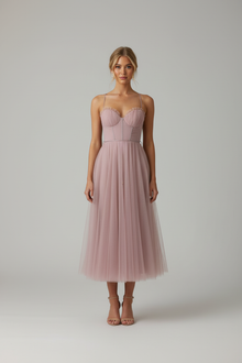 Annika – Midi-Kleid aus Tüll für Damen in Rosa