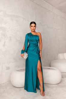 Anna | Elegantes Silhouette-Kleid in Türkis