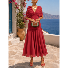 Annemarie | Damen Maxikleid Sommer leicht vielseitig in Rot