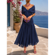 Annemarie | Damen Maxikleid Sommer leicht vielseitig in Blau