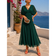 Annemarie | Damen Maxikleid Sommer leicht vielseitig in Grün