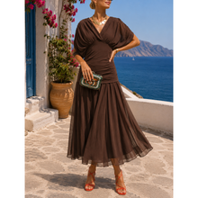 Annemarie | Damen Maxikleid Sommer leicht vielseitig in Braun