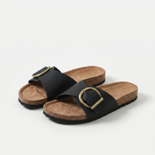 Aurora – Bequeme Sandalen mit weichem Gleit-Einstieg in Schwarz