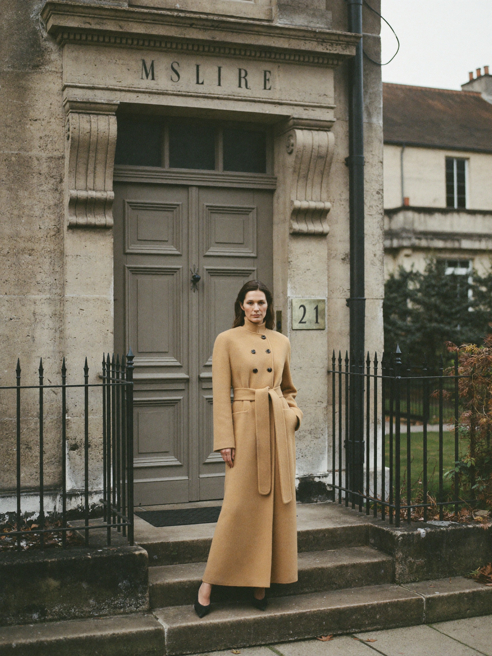 Wollmantel in Camel
