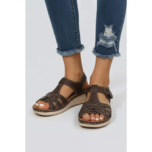 Olivia | Damen Sommer Sandalen Mit Riemen Für Alltag in Dunkelbraun