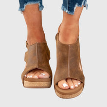 Damen Orthopädische Sommer Plateau Sandalen in Braun