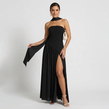 Langes Bandeau Kleid in festlichem Stil in Schwarz