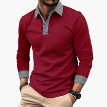 Bastian | Herren Poloshirt Kontrast Stil in Bordeaux