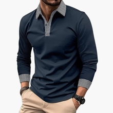 Bastian | Herren Poloshirt Kontrast Stil in Marineblau