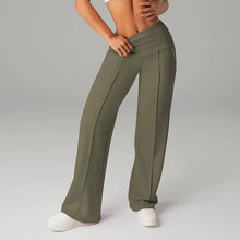 Ines | Comfort Wide-leg Hose in Armeegrün