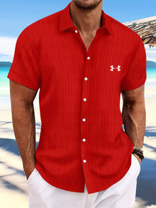 Herren Sommer-Casual-Hemden in Rot