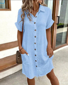 Beatrice™ - Stilvolles Polo-Kleid in Blau