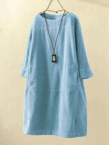 Kirsten – Lässiges Cordkleid für Damen in Hellblau