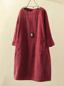Britta – Kleid für Damen, das den Bauch bedeckt in Rot