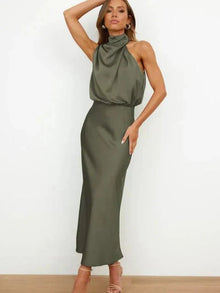 Benthe | Off-Shoulder Midi-Kleid in ARMEEGRÜN