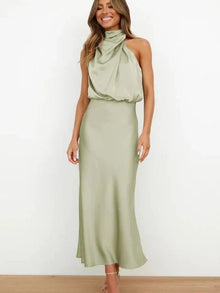 Benthe | Off-Shoulder Midi-Kleid in HELLGRÜN