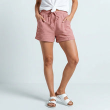 Leichte kurze Shorts für Damen mit Gummizug im weiten Schnitt in Rosa
