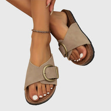 Damen Orthopädische Flache Sommer Palado Sandalen in Khaki