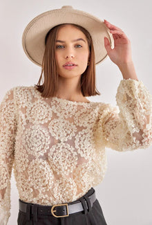 Bluse in Ecru