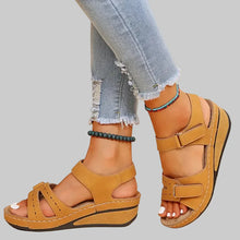 Antonia – Orthopädische Keilsandalen für Damen in Gelb