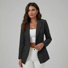 Taillierter Blazer für Damen im zweireihigen Design in Schwarz