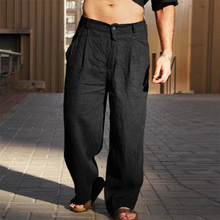 Caleb | Herren hose Weit Bein Sommer in Schwarz