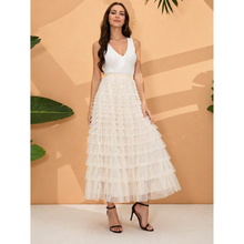 Carlotta | Damen Midirock Tüll Elegant in Weiß