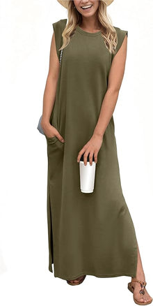 Cataleya | Knitterfreies Kleid in Grün