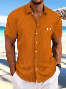 Herren Sommer-Casual-Hemden in Orange