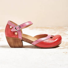 Antonia – Orthopädische Sandalen mit niedrigem Absatz für Damen in Rot