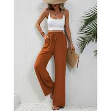 Charlotte | Damen Palazzo Hose Mit Kordelzug Für Freizeit in Orange