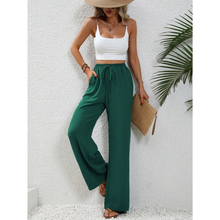 Charlotte | Damen Palazzo Hose Mit Kordelzug Für Freizeit in Grün 2