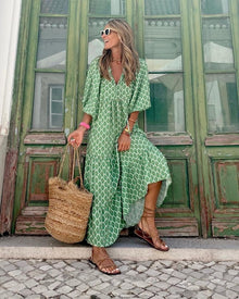 Cora™ - Boho Maxi Kleid in Grün