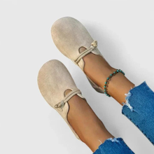 Cordula | Damen Bequeme Slip-On sandalen in Beige