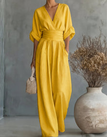 Sommerfeld | Eleganter Jumpsuit mit weitem Bein in Gelb