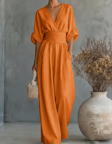Sommerfeld | Eleganter Jumpsuit mit weitem Bein in Orange