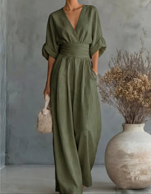 Sommerfeld | Eleganter Jumpsuit mit weitem Bein in Grün