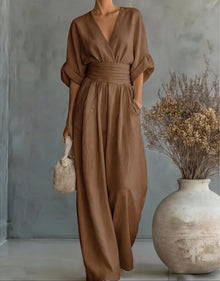 Sommerfeld | Eleganter Jumpsuit mit weitem Bein in Braun
