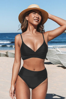 Rachelle - Hochgeschnittenes Bikini-Set für einen eleganten Look in Schwarz